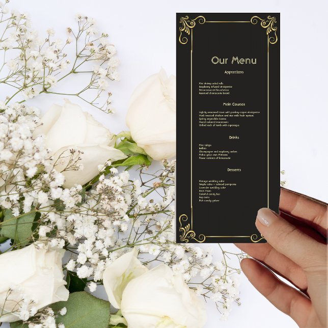 Art Deco Glam Vintage Wedding Dinner Menu (Creator Uploaded)
