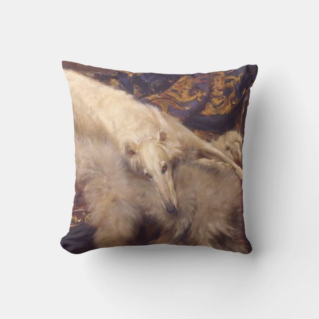 Art Deco Glamour Borzoi Pillow (Front)