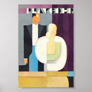Art Deco Glamour Couple Vintage Poster