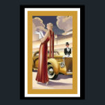 Art Deco Glamour Girl Poster<br><div class="desc">This poster captures the glitz and glamour of Art Deco. Poster measures 13 x 19.</div>