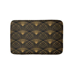 Art Deco Glamour: Golden Fan. Bath Mat
