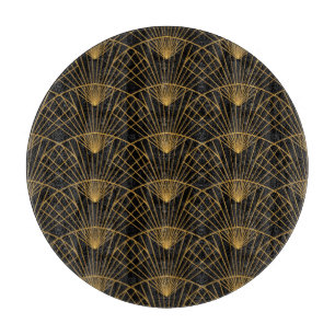 Art Deco Glamour: Golden Fan. Cutting Board