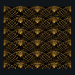 Art Deco Glamour: Golden Fan. Poster<br><div class="desc">Gold fan pattern in Art Deco style Elegant gold fan pattern in Art Deco style. A touch of classic luxury for your decor! Admire the Art Deco style with a fan-shaped yellow and black illustration. Perfect for a touch of vintage glamour. art, background, pattern, abstract, flower, texture, decor, paper, fashion,...</div>