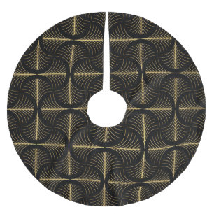 Art Deco Glamour: Golden Motifs Brushed Polyester Tree Skirt