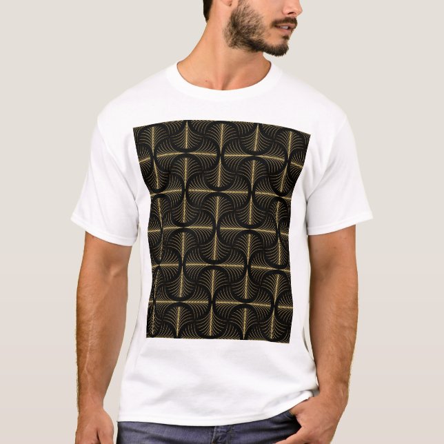 Art Deco Glamour: Golden Motifs T-Shirt (Front)