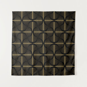 Art Deco Glamour: Golden Motifs Tapestry