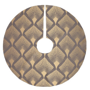 Art Deco Glamour: Golden Scales. Brushed Polyester Tree Skirt