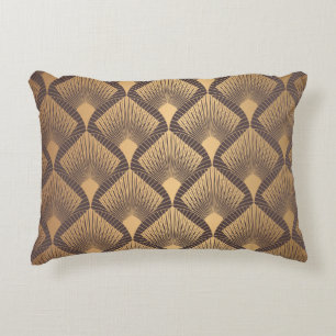 Art Deco Glamour: Golden Scales. Decorative Cushion