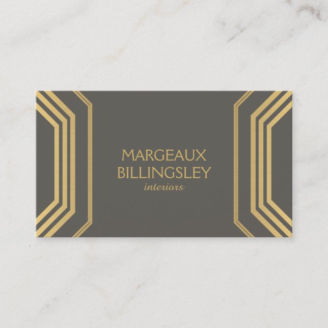 Art Deco Glamour I Interior Designer, Boutique Business Card (Front)