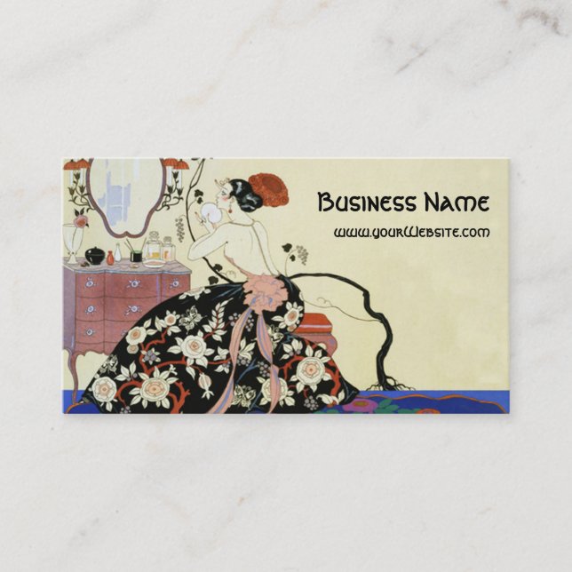 Art Deco Glamour Lady, Actress or Make Up Artist Business Card (Front)