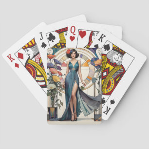 Art Deco Glamour Lady Playing Cards