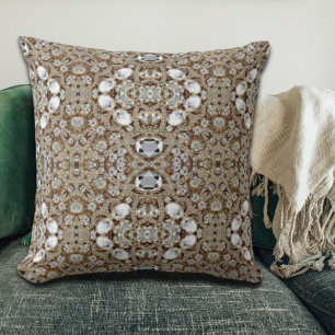  Art Deco Glamourous Vintage Fashion Beige Gold Cushion