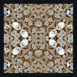 Art Deco Glamourous Vintage Fashion Beige Gold Poster<br><div class="desc">Art Deco Glamourous Vintage Fashion Beige Gold home decorations,  The rhinestone design details are simulated in the artwork. 
No actual rhinestones will be used in the making of this product.</div>
