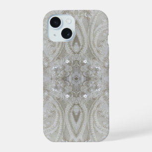 Art Deco Glamourous Vintage Fashion beige White iPhone 15 Case
