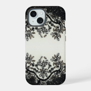 Art Deco Glamourous Vintage Fashion Black White F iPhone 15 Case