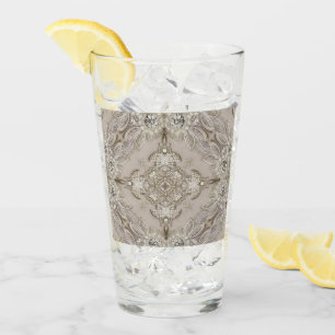 Art Deco Glamourous Vintage Fashion Grey Beige Glass