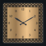 Art Deco Gold and Black Enchantment Square Wall Clock<br><div class="desc">Art Deco gold and black Enchantment design for superb home living.</div>