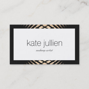 Art Deco Gold and Black Geometric Border" Business Card
