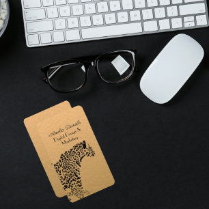 Art deco Gold and Black Jaguar Business Card