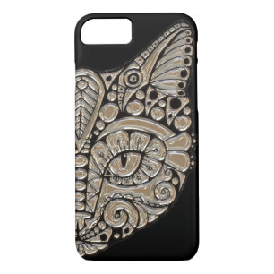 Art deco gold black Egyptian style cat iPhone 8/7 Case