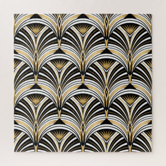Art Deco Gold Black Elegance: Roaring Twenties Jigsaw Puzzle