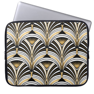 Art Deco Gold Black Elegance: Roaring Twenties Laptop Sleeve