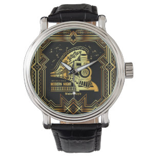 art deco,gold,black,vintage,retro,elegant,chic,tre watch