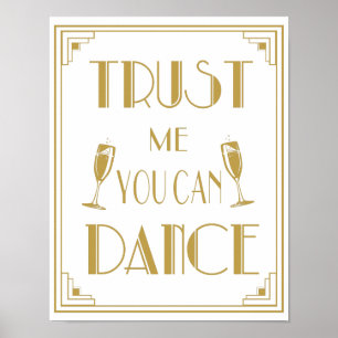 Art Deco Gold change the background colour Poster