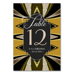 Art Deco Gold Coffee Chalkboard Table Number Cards
