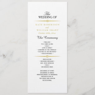 ART DECO GOLD DEVIDERS Wedding Program Programme