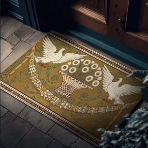 Art Deco Gold Doves by Walter Crane Doormat