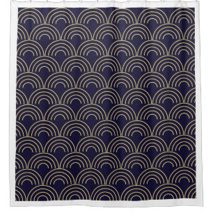 Art Deco Gold Fans Seamless Pattern Shower Curtain