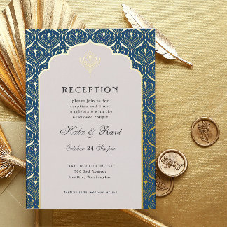 Art Deco Gold Floral Lotus Wedding Reception
