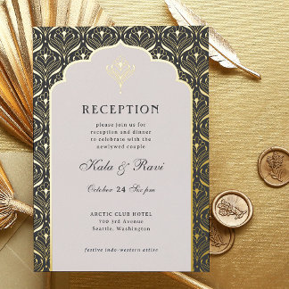 Art Deco Gold Floral Lotus Wedding Reception