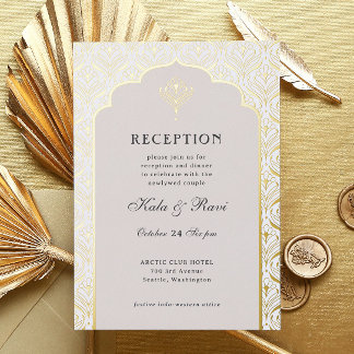 Art Deco Gold Floral Lotus Wedding Reception