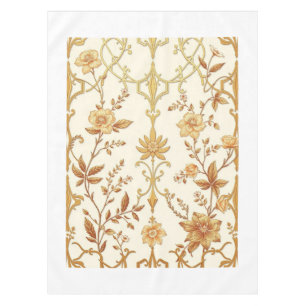 Art Deco Gold Floral Unique Lattice Tablecloth