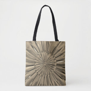 Art deco gold flower fan shell tote bag