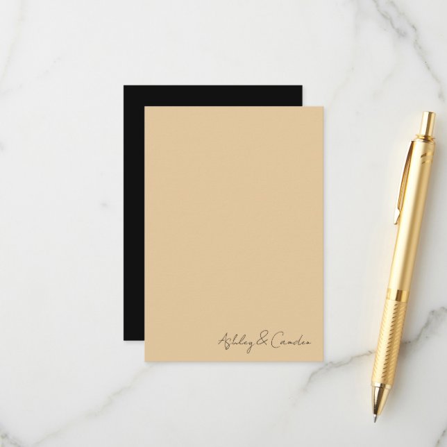 Art Deco Gold Frame Handwritten Enclosure Card (Front/Back In Situ)