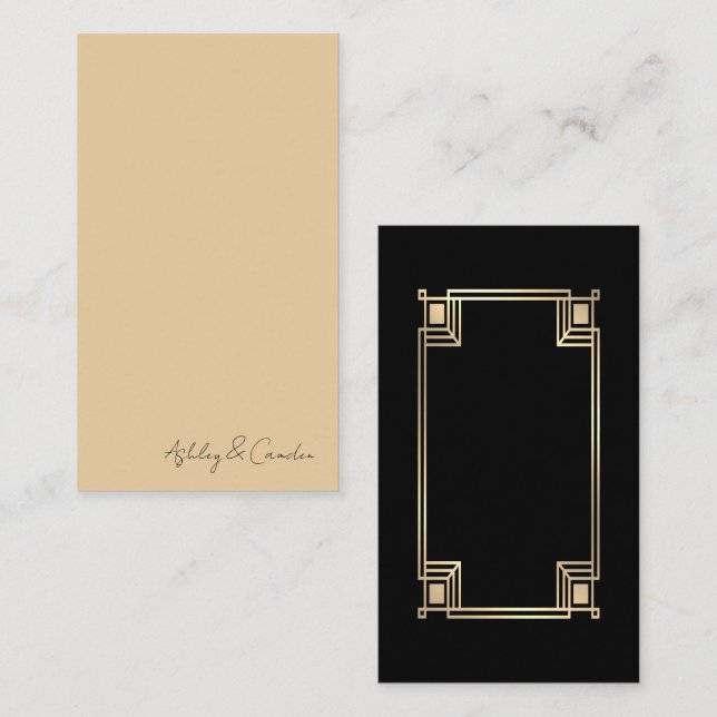 Art Deco Gold Frame Handwritten Enclosure Card (Front/Back)