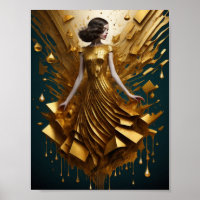 Art Deco gold girl