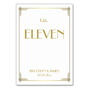 Art Deco Gold Great Gatsby Wedding Table Numbers