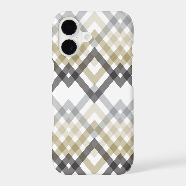 Art Deco Gold Grey Stylish Zig Zag Chevron Pattern (Back)