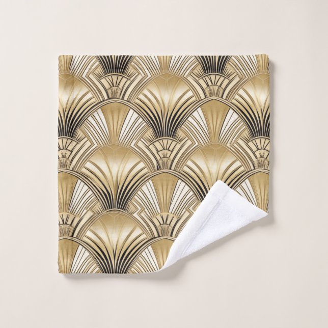 Art Deco gold ivory pattern Wash Cloth (Wash Cloth)