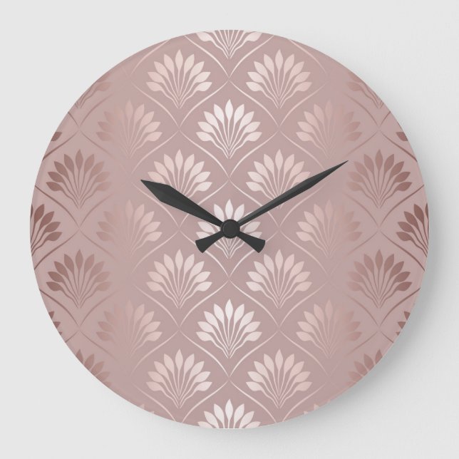 Art Deco: Gold Lattice Elegance. Large Clock (Front)