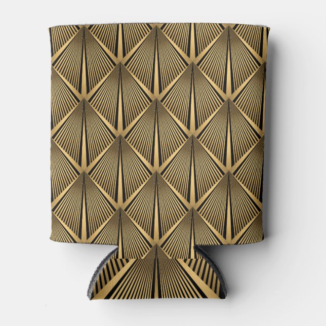 Art Deco Gold: Luxury Pattern. Can Cooler (Front)