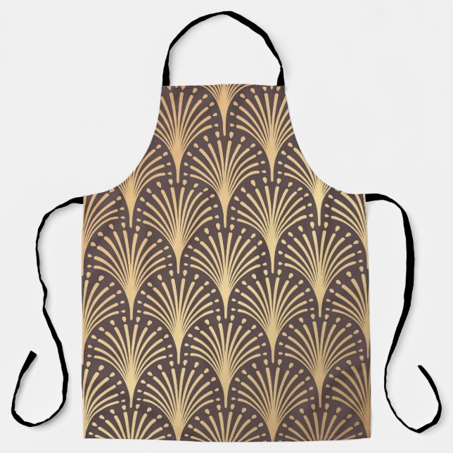 Art Deco Gold: Minimalistic Geometric Luxury Apron (Front)