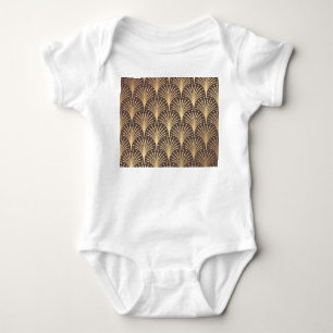 Art Deco Gold: Minimalistic Geometric Luxury Baby Bodysuit