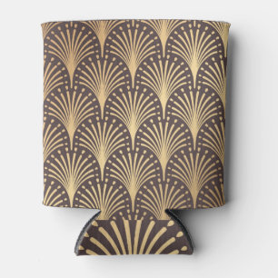 Art Deco Gold: Minimalistic Geometric Luxury Can Cooler