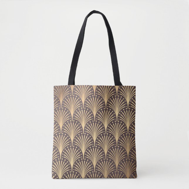 Art Deco Gold: Minimalistic Geometric Luxury Tote Bag (Front)