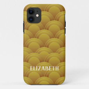 Art Deco Gold Name Personalised Custom iPhone 11 Case